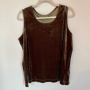 Susan Graver Green Velvet Tank Top size L
